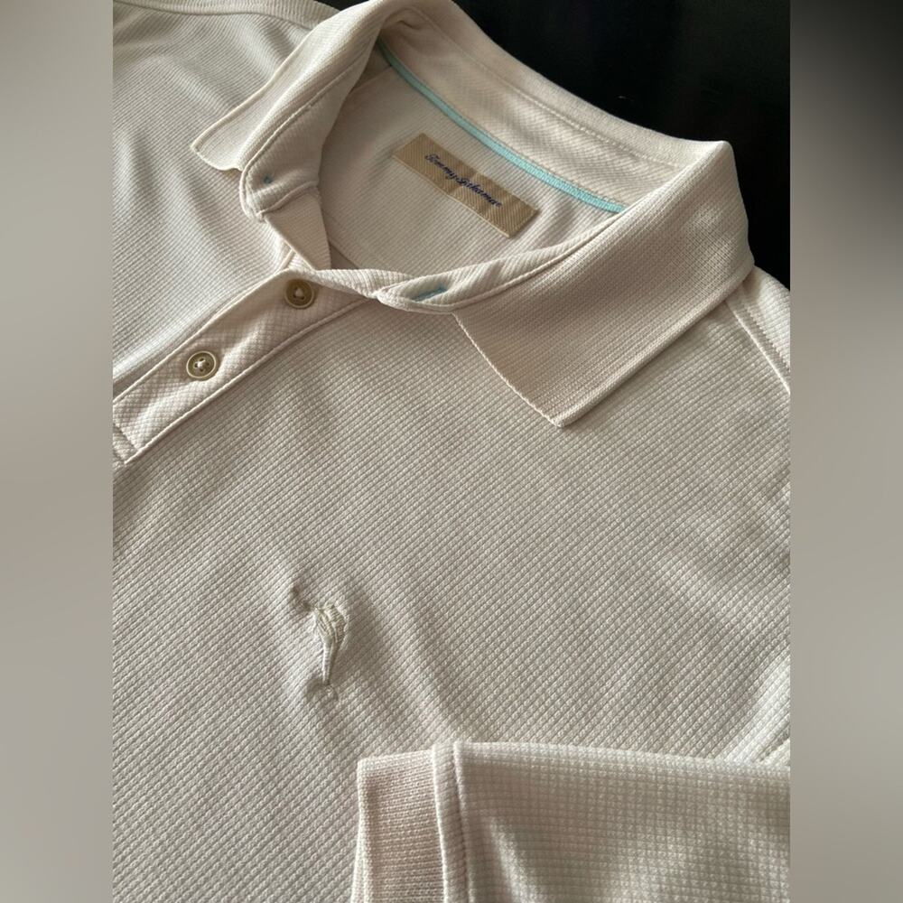TOMMY BAHAMA Cream Colored Textured Polo size XL
